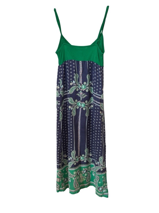 Anthropologie Lilka 100% Silk Green Paisley Maxi Dress Empire Waist Sz S Boho - Picture 4 of 12
